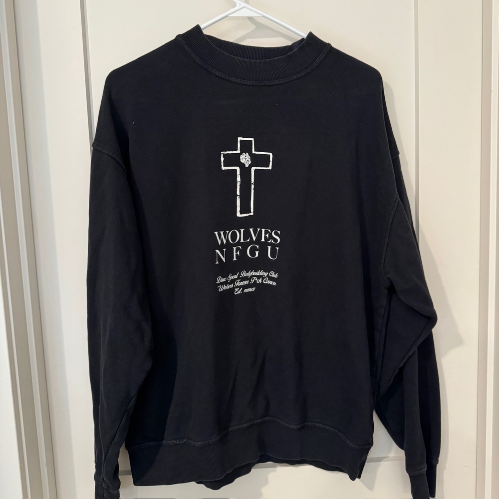 Darc Sport Wolves NFGU Fight Cancer Limited Edition Black Sweatshirt Mens M